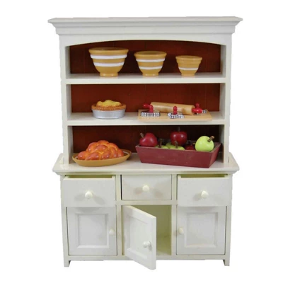 The Queen's Treasures 18 Inch Doll Wooden Farmhouse Cupboard Dish Hutch - Image 3
