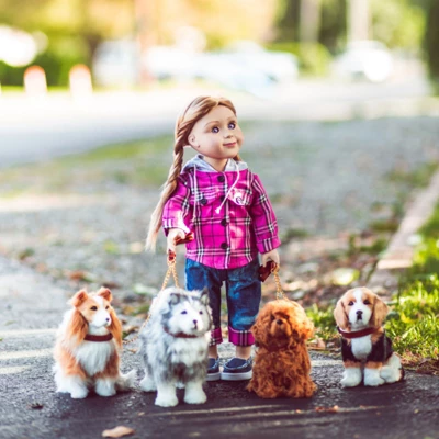 The Queen's Treasures 18 In Doll Collie Puppy Dog With Leash And Collar - Image 6