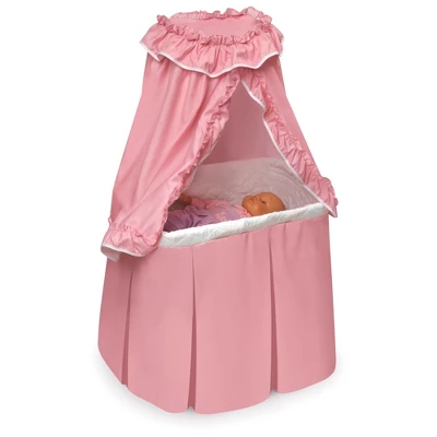 Badger Basket Kisses Rocking Doll Bassinet - Pink/White - Image 4