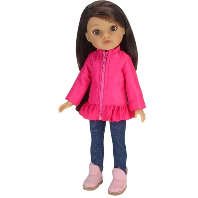 Sophia’s 3 Piece Winter Outfit With Boots For 14.5" Dolls, Hot Pink