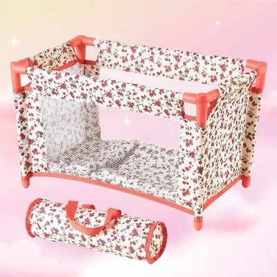 The New York Doll Collection Baby Doll 3-1 Accessories Set Floral - Image 2