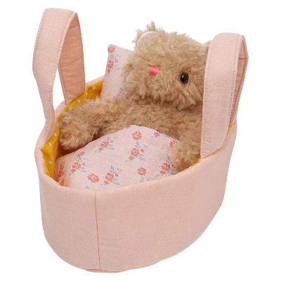 Manhattan Toy Moppettes Bea Bear Stuffed Animal Nurturing Playset With Bear Plush Toy, Fabric Bassinet, Blanket & Pillow - Image 2