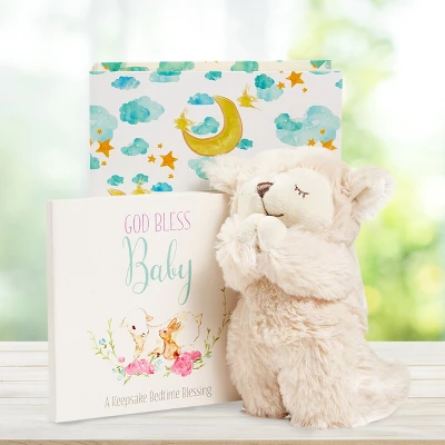 Tickle & Main Baby Praying Musical Lamb And Prayer Book Gift Set In Keepsake Box, Baptism Gifts For Girls & Boys