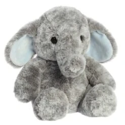 Ebba Emery Elephant 9" Emery Blue Grey Stuffed Animal