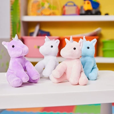Blue Panda 4-Pack 7” Plush Unicorn Toy Stuffed Animal For Kids Birthday Baby Shower Gifts - Image 2