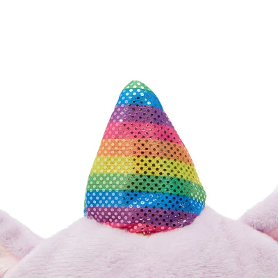 Small Reversible Caticorn Plush Toy, Lavender And White Caticorn Plushie With Rainbow Horn (6 X 12 In) - Image 6
