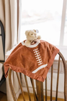Bearington Baby Touchdown Snuggler, Football Plush Stuffed Animal Teddy Bear Security Blanket, Lovey 15" - Image 2