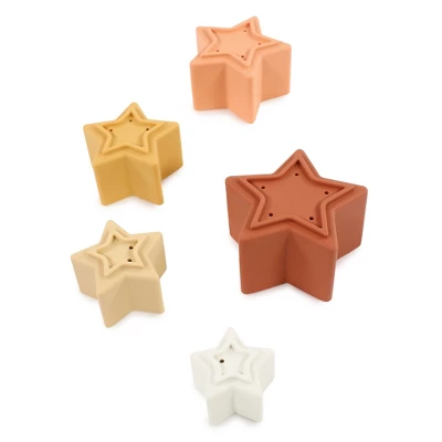 Hudson Baby Infant And Toddler Silicone Toy Stacking Cups, Star, One Size - Image 2