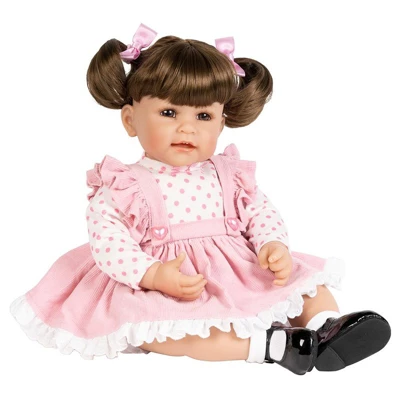 Adora Toddler Doll "Vintage Girl" With Pink Frill Pinafore Dress, Pink Baby Pantaloons And Black Mary Jane Shoes - Image 4