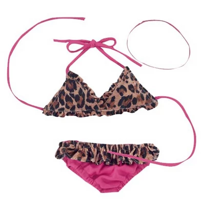 Sophia’s Leopard Print Bikini Swimsuit For 18” Dolls, Tan/Hot Pink