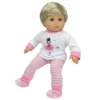 Sophia’s Ballerina Design Pajama & Slipper Set For 15” Baby Dolls, Light Pink/White