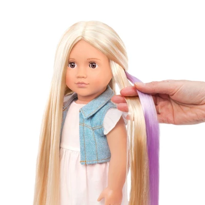 Our Generation Phoebe With Hair Clips & Styling Book 18" Hair Grow Doll - Image 2