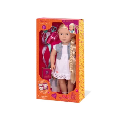Our Generation Phoebe With Hair Clips & Styling Book 18" Hair Grow Doll - Image 8