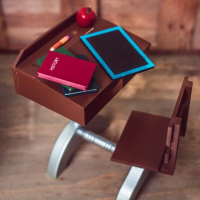 The Queen's Treasures 18 Inch Doll 1940’s Wood School Desk. And Accessories - Image 4