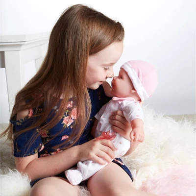 JC Toys La Baby 16" Doll - Pink Flower Outfit - Image 2