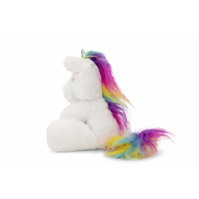 Plushible 10" White Stuffed Unicorn Plush Animal With Rainbow Hair - Image 4