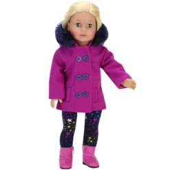 Sophia's - 18" Doll - Fuchsia Peacoat, Star Print Leggings & Hot Pink Ankle Boots
