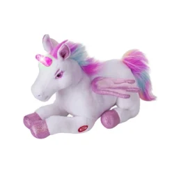 Dazmers Plush Unicorn Stuffed Animal With Flapping Wings,Magical Lights And Sounds