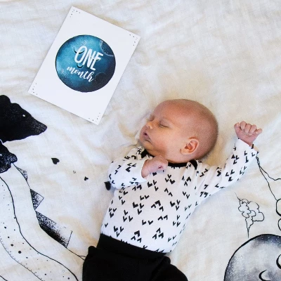 JumpOff Jo - 3-Piece Set, Swaddle Blanket, Security Bear, Monthly Photo Cards - Image 4