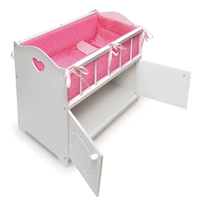 Badger Basket Storage Doll Crib With Bedding And Free Personalization Kit - White - Image 5