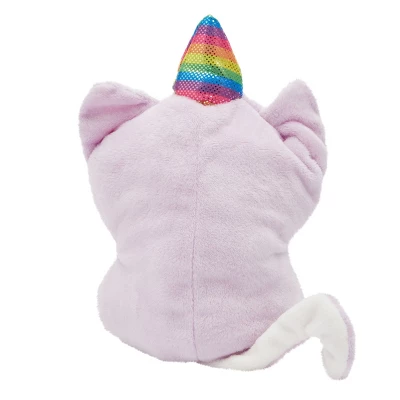 Small Reversible Caticorn Plush Toy, Lavender And White Caticorn Plushie With Rainbow Horn (6 X 12 In) - Image 4