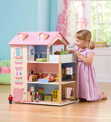 HearthSong Imagine My Place Dollhouse With Turntable And 35-Piece Dollhouse Furniture Set - Image 6