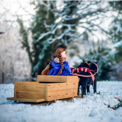 The Queen's Treasures 18 Inch Doll Little House Covered Wagon And Sleigh - Image 6