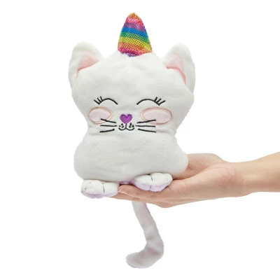 Small Reversible Caticorn Plush Toy, Lavender And White Caticorn Plushie With Rainbow Horn (6 X 12 In) - Image 3