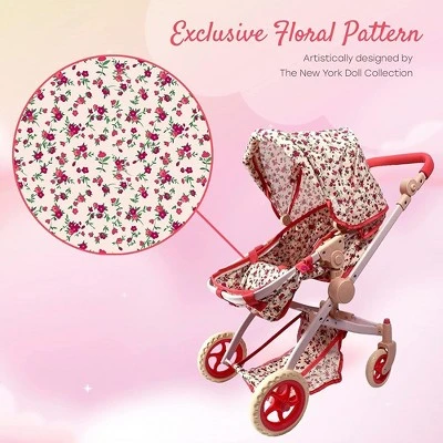 The New York Doll Collection Convertible Combo Baby Doll Stroller Floral - Image 2