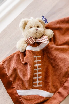 Bearington Baby Touchdown Snuggler, Football Plush Stuffed Animal Teddy Bear Security Blanket, Lovey 15" - Image 3