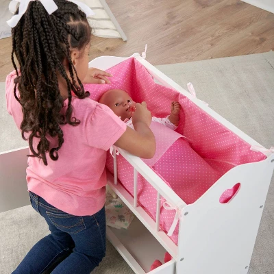 Badger Basket Storage Doll Crib With Bedding And Free Personalization Kit - White - Image 3