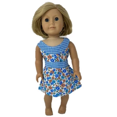 Size 14 Matching Girl And Doll Blue Flower Sundress - Image 3