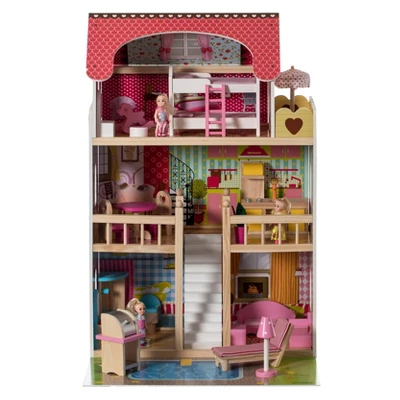 ShpilMaster Wooden Doll House With Toys And Furniture Accessories With LED Light For Ages 3+ - Image 3