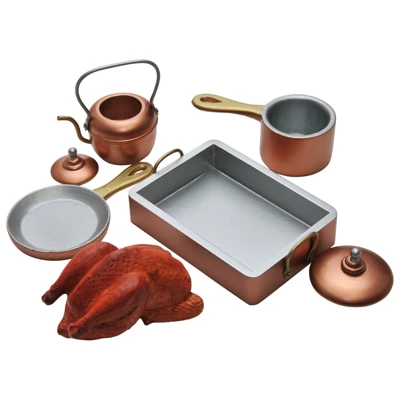 The Queen's Treasures 18 In Doll 7 Pc Kitchen Pots, Pans, Food Accessory - Image 3