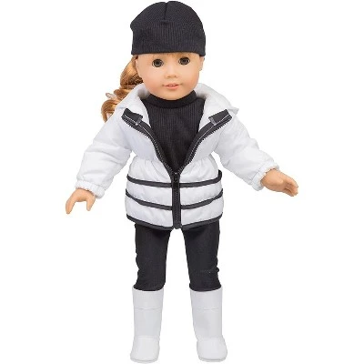 Dress Along Dolly Winter Snow Outfit For American Girl Doll, 5 Pieces - Image 2