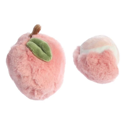 Ebba Mini Peach Rattle & Crinkle Set Precious Produce Adorable Baby Stuffed Animal Pink 3.5" - Image 2