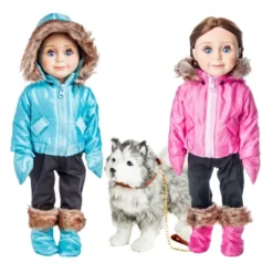 The Queen's Treasures 18 In Doll 13 Pc Ski Clothes And Dog